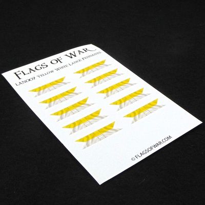 28mm, Flags of War, Napoleonic-C20th: Lance Pennants - Yellow & White