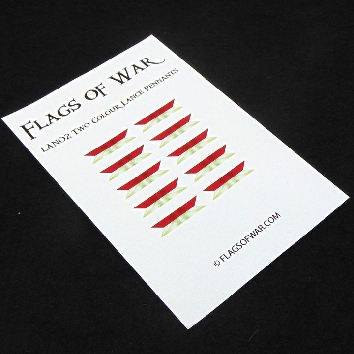 28mm, Flags of War, Napoleonic-C20th: Lance Pennants - Red & White (Small)