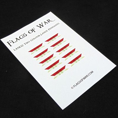 28mm, Flags of War, Napoleonic-C20th: Lance Pennants - Red & White (Small)