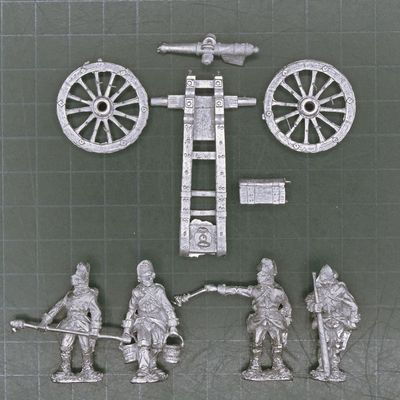 Elite Miniatures, Napoleonic Revolutionary Wars: Austrian 3lb Field Gun & 'German' Musketeer Battalion Crew