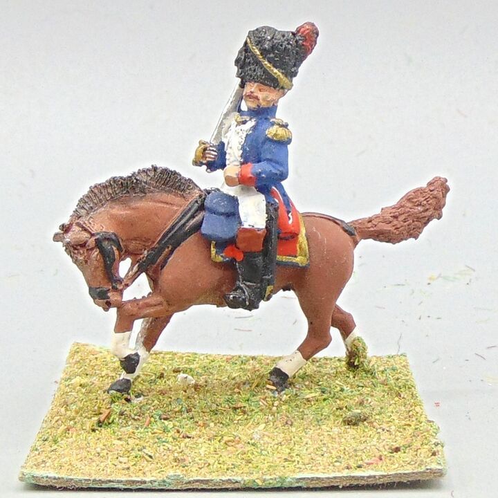 Grade E - Unidentified Manufacturer - Napoleonic -  Mounted French Infantry Officer in Bearskin