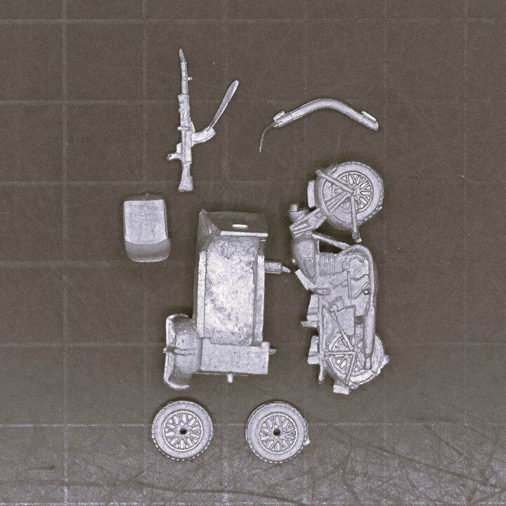 SHQ Miniatures, WW2: British Norton 'Big 4' Motorcycle & Side Car