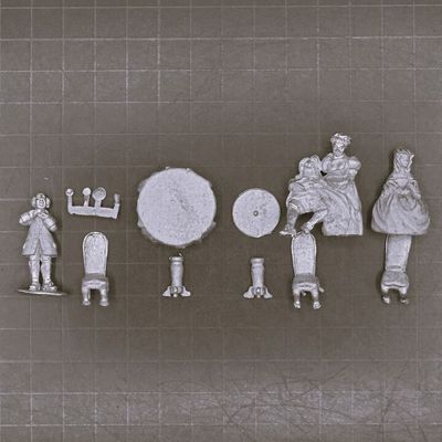 Eureka Miniatures, C18th: 'Ooh You Are Awful, But I Like You' Civilians Around a Table Vignette