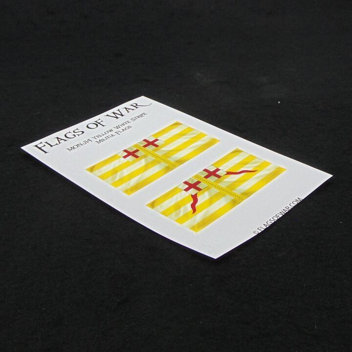 28mm, Flags of War, Monmouth Rebellion: Yellow  White Stripe Militia Flags