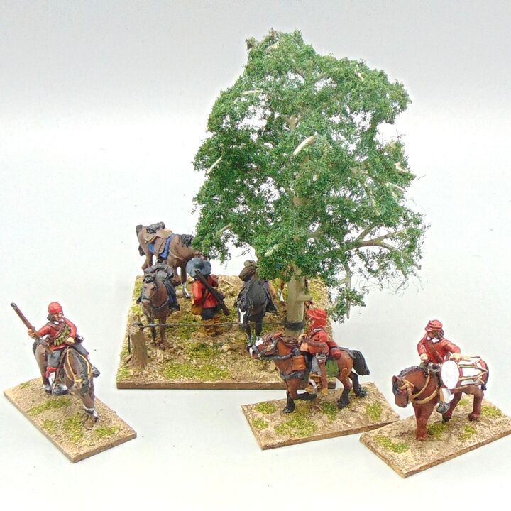 Grade C - Wargames Foundry/Warlord Games - ECW -  Mounted Parliamentarian Dragoon Horse Holder Vignette