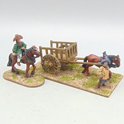 Grade C - Wargames Foundry - ECW -  Cart Team, Driver & Outrider