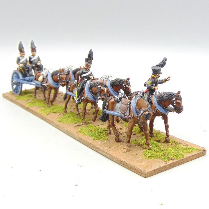 Grade C - Perry Miniatures - Napoleonic - Brunswick Horse Artillery Limber, Team & Drivers