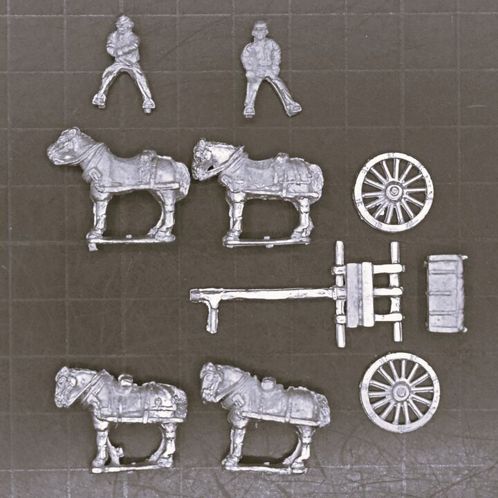 Peter Pig, ACW - Artillery Limber, Team & Drivers in Kepis
