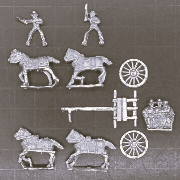 Peter Pig, ACW - Artillery Limber, Team & Drivers in Hats