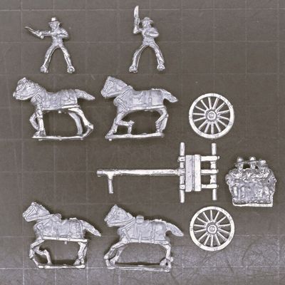 Peter Pig, ACW - Artillery Limber, Team & Drivers in Hats