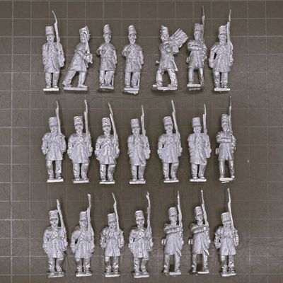 Unidentified Manufacturer, Napoleonic: British Infantry Unit in Covered Belgic Shakos & Greatcoats