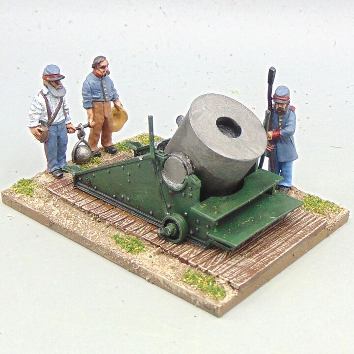 Grade C - T A Miniatures - ACW - Confederate 13" Seacoast Mortar & Crew