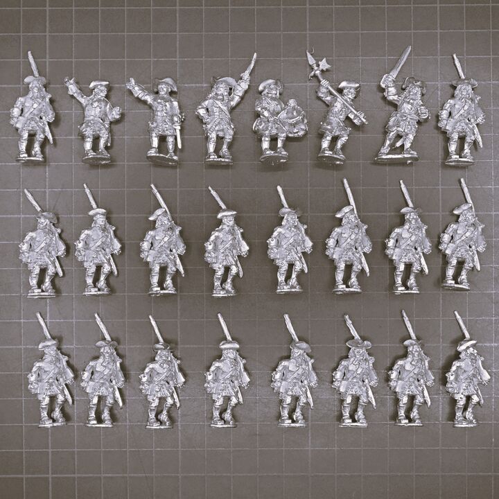 Wargames Foundry (Casting Room Miniatures), WSS: Infantry Unit in Tricorn Hats, Marching