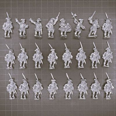 Wargames Foundry (Casting Room Miniatures), WSS: Infantry Unit in Tricorn Hats, Marching