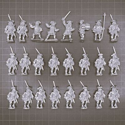Wargames Foundry (Casting Room Miniatures), WSS: Infantry Unit in Tricorn Hats, Marching