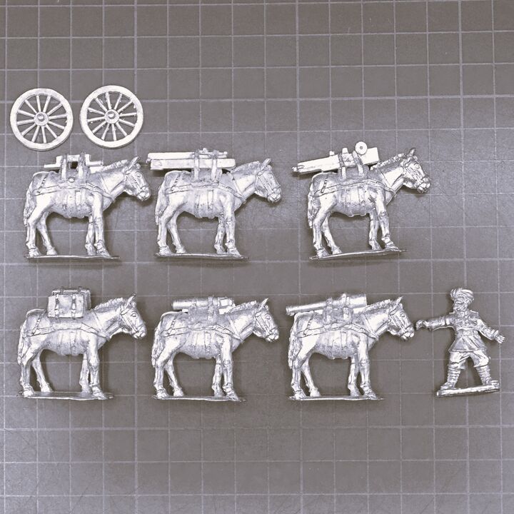 Old Glory Miniatures, Colonial India: Indian Mountain Gun Battery Mule Train