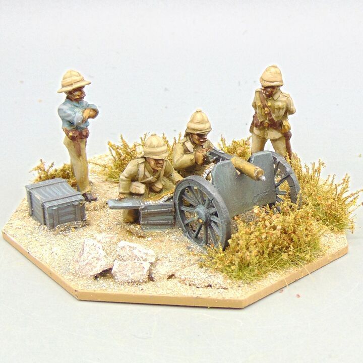 Grade D - Wargames Foundry - Mahdist War - British Maxim Gun on Wheeled Carraige, with Crew