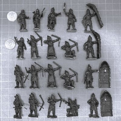 Wargames Foundry, Ancient Assyrians: Siege Archers Unit with Mantlet Holders
