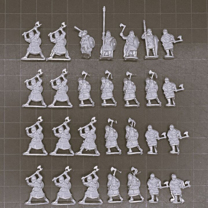 Museum Miniatures, Dark Ages - Armoured Anglo Danish/Saxon Infantry Unit with Two Handed Axes