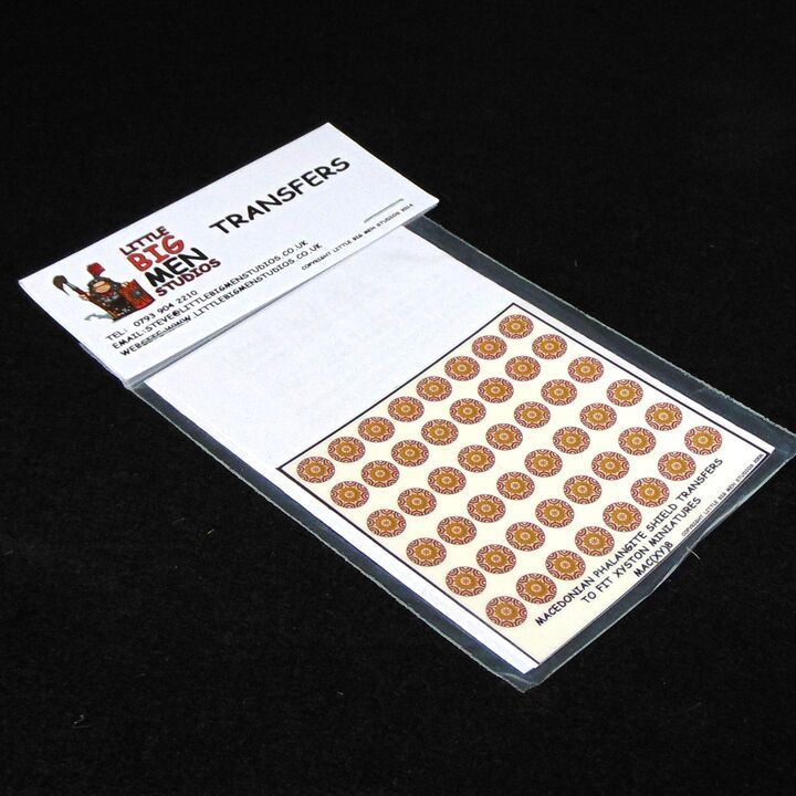 15mm, Littlebigman Studios, Ancient: Macedonian  Phalangite Shield Transfers To Fit Xyston Miniatures