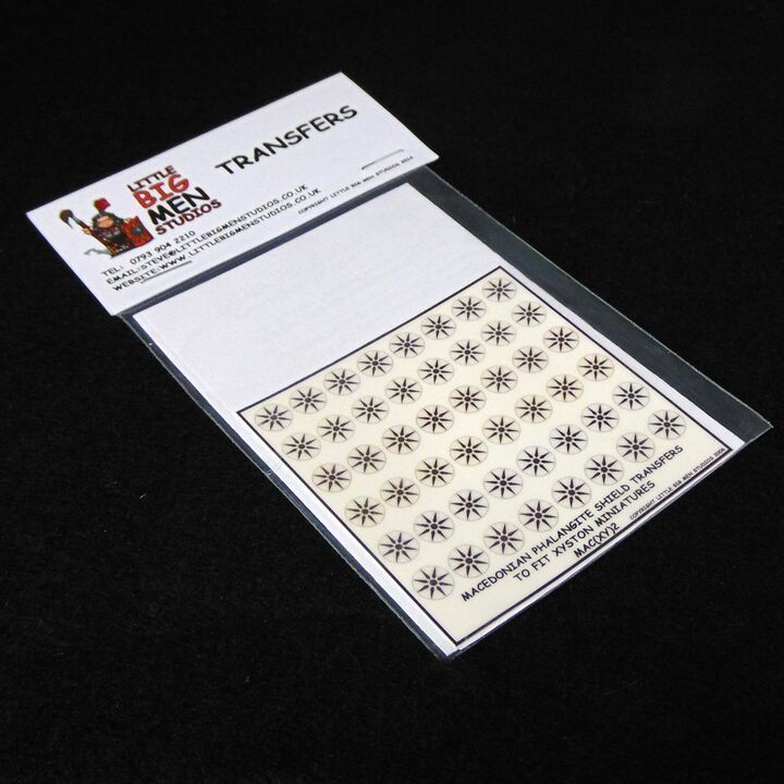 15mm, Littlebigman Studios, Ancient: Macedonian  Phalangite Shield Transfers To Fit Xyston Miniatures