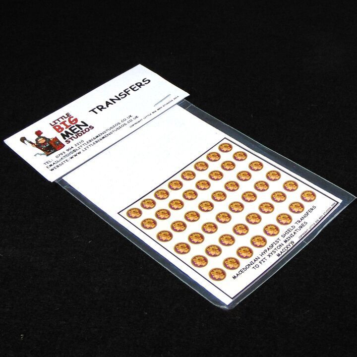 15mm, Littlebigman Studios, Ancient: Macedonian  Hypaspist Shield Transfers To Fit Xyston Miniatures