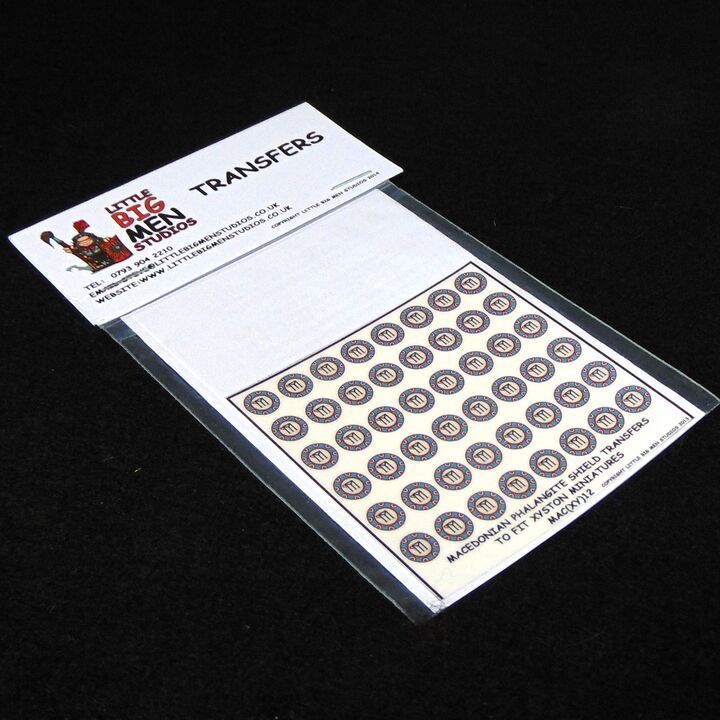 15mm, Littlebigman Studios, Ancient: Macedonian Phalangite  Shield Transfers To Fit Xyston Miniatures