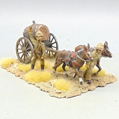 Grade D - Tiger Miniatures - Mahdist War - British Water Cart, Mule Team & Drivers