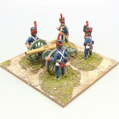 Grade D - Essex Miniatures - Napoleonic - French 12lb Field Gun & Line Foot Artillery Crew