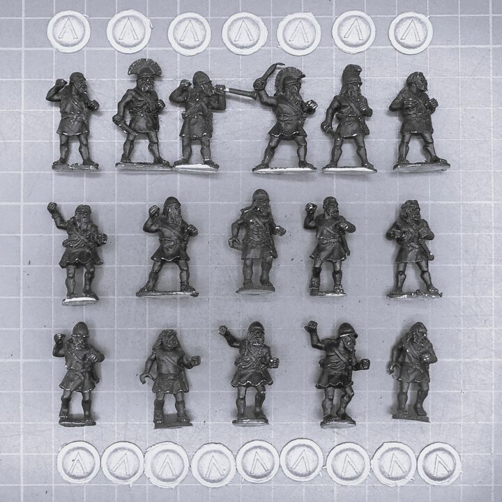 Wargames Foundry, Ancient Greek: Unarmoured Spartan Hoplite Unit