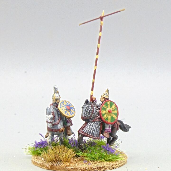 Grade D - Unidentified Manufacturer - Late Imperial Roman - Mounted Commander & Standard Bearer
