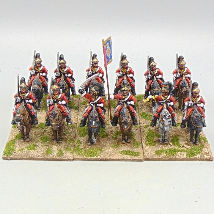 Grade B - Front Rank Miniatures - Napoleonic - Later British Dragoon Unit in Helmets