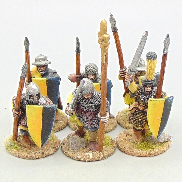Grade C - Citadel Miniatures - Warhammer/Fantasy/Medieval - Armoured Bretonnian Spearmen