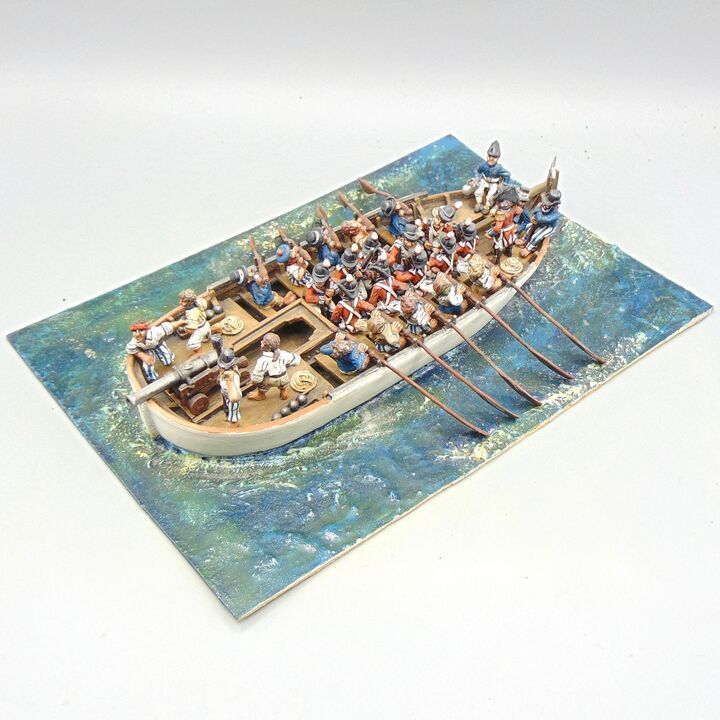 Grade C - Unidentified Manufacturer - Napoleonic - British Naval Longboat with Crew & Royal Marines
