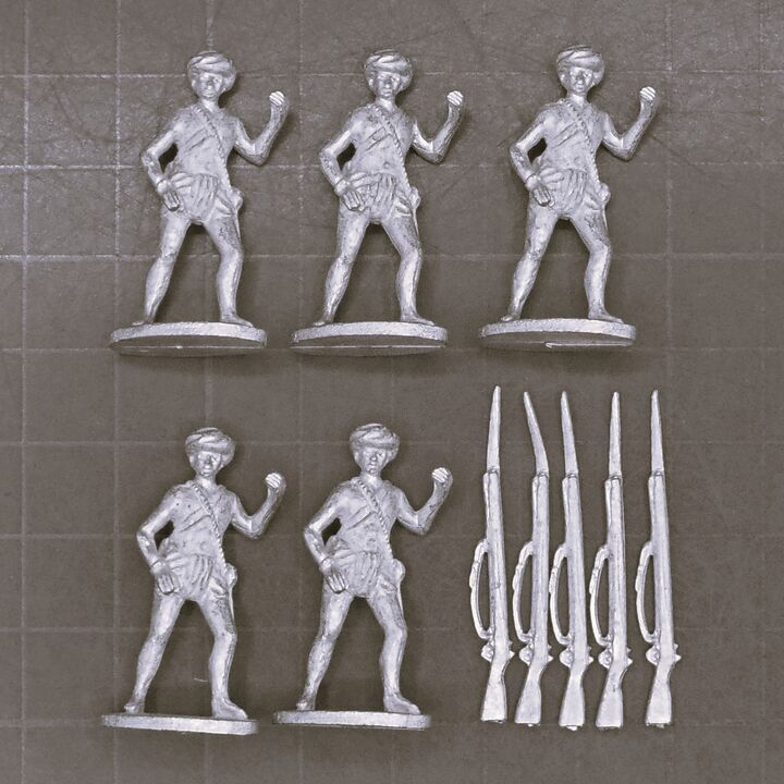 Crann Tara Miniatures, C18th Colonial India - Indian Labourers with Muskets