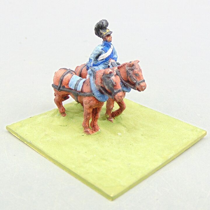 Grade D - Essex Miniatures - Napoleonic - Bavarian Draught Horses with Driver