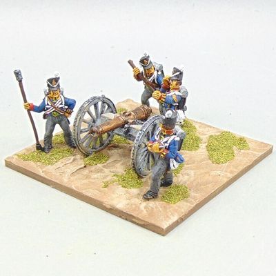 Grade C - Front Rank Miniatures - Napoleonic - British Royal Artillery Field Gun  & Crew in Belgic Shakos