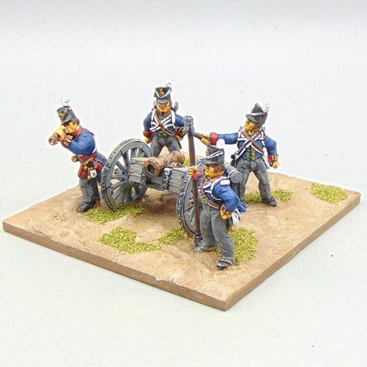 Grade C - Front Rank Miniatures - Napoleonic - British Royal Artillery Howitzer  & Crew in Belgic Shakos