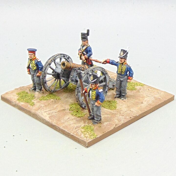 Grade C - Wargames Foundry - Napoleonic - British Royal Artillery Howitzer  & Crew in Belgic Shakos