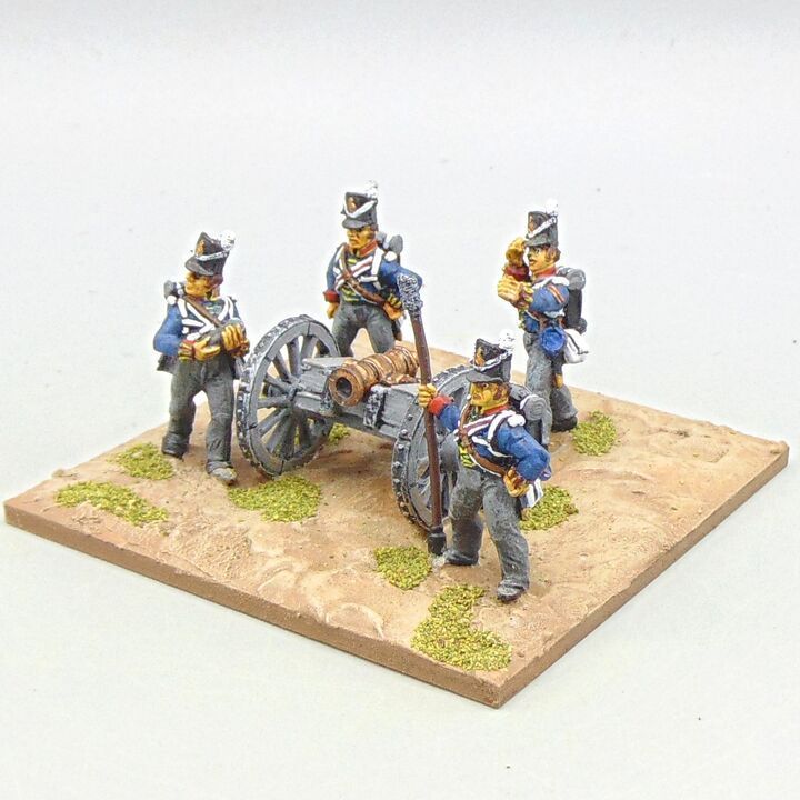 Grade C - Front Rank Miniatures - Napoleonic - British Royal Artillery Howitzer  & Crew in Belgic Shakos