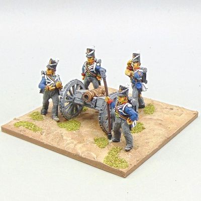 Grade C - Front Rank Miniatures - Napoleonic - British Royal Artillery Howitzer  & Crew in Belgic Shakos