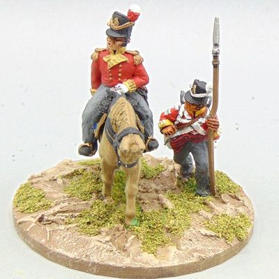Grade D - Front Rank Miniatures - Napoleonic - Mounted British Infantry Officer & Sgt