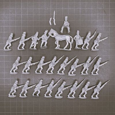 Kings Mountain Miniatures, AWI: British Highland Infantry Unit, Advancing