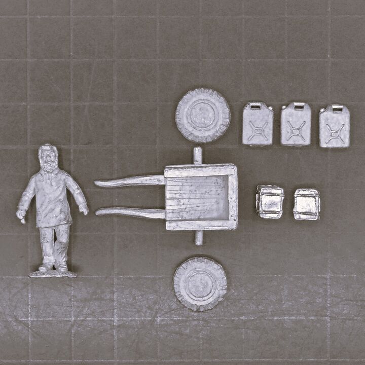 Eureka Miniatures, Modern: Middle Eastern Civilian with Cart & Supplies