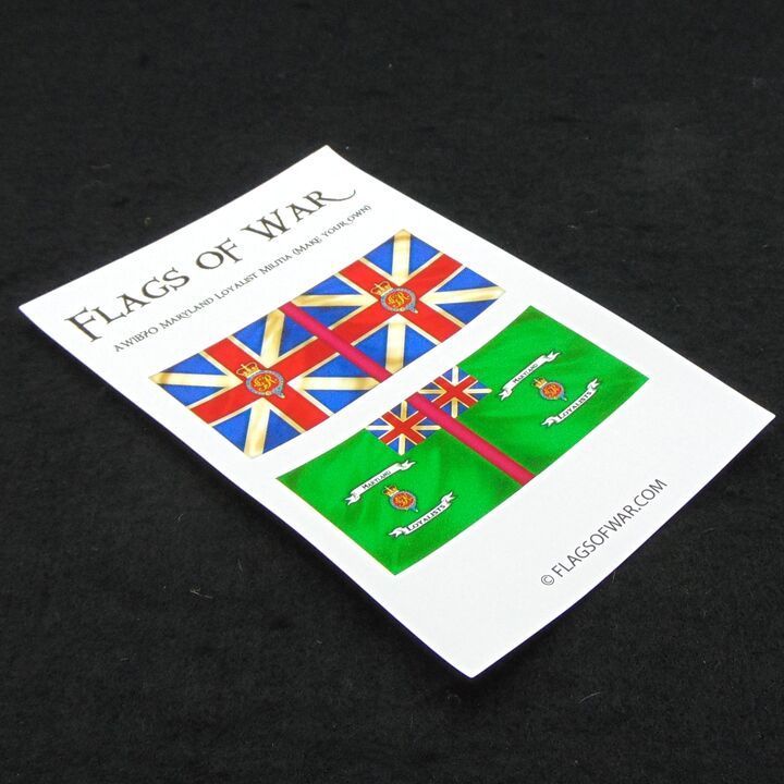 28mm, Flags of War, AWI: British Colours of Maryland Loyalist Militia (Make Your Own)