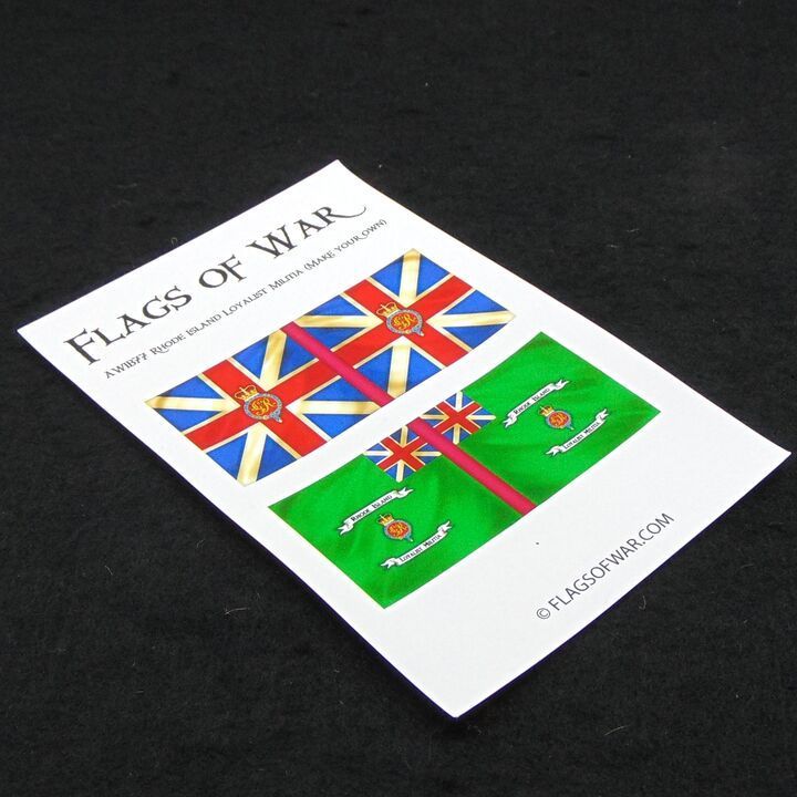 28mm, Flags of War, AWI: British Colours of Rhode Island Loyalist Militia (Make Your Own) 28mm, Flags of War, AWI: British Colours of Rhode Island Loyalist Militia (Make Your Own)