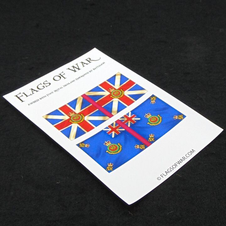 28mm, Flags of War, AWI: British Colours of 84th Foot  (Royal Highland Emigrants) 1st battalion