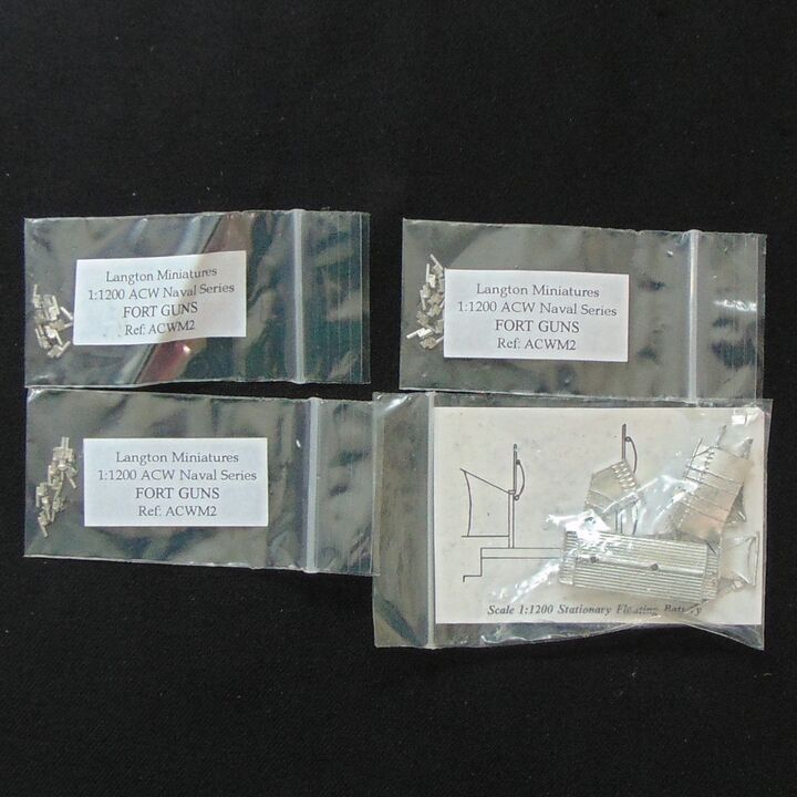 Langton Miniatures, ACW - 1:1200th Floating Battery & Fort Guns