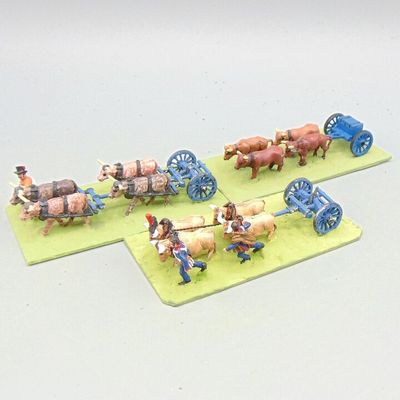 Grade D - Essex Miniatures - Napoleonic - Spanish Artillery Limbers with Ox Teams Grade D - Essex Miniatures - Napoleonic - Spanish Artillery Limbers with Ox Teams