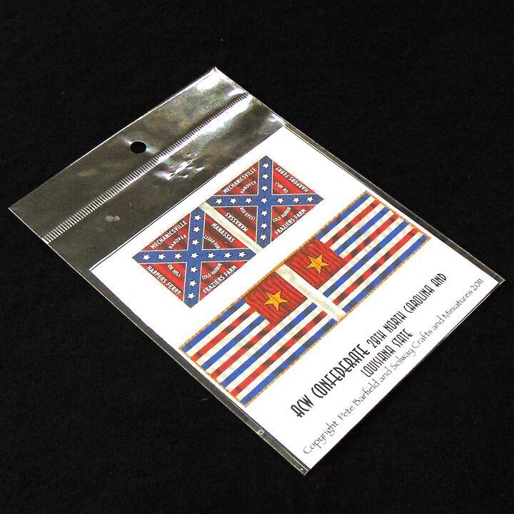 28mm, Sloway Crafts & Miniatures, ACW: Confederate - 28th North Carolina & Louisiana State Flags